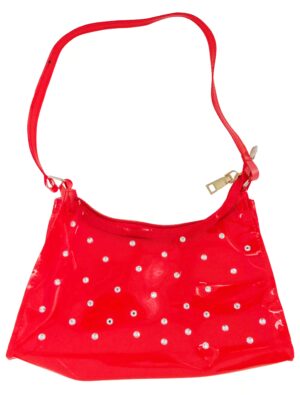 Kostümzubehör Tasche mit Kristallen durchsichtig rot