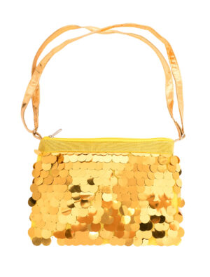 Kostümzubehör Tasche mit großen Pailletten gold