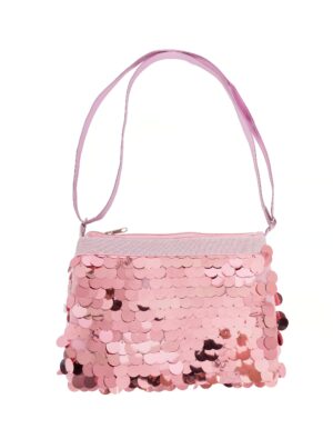 Kostümzubehör Tasche mit großen Pailletten pink