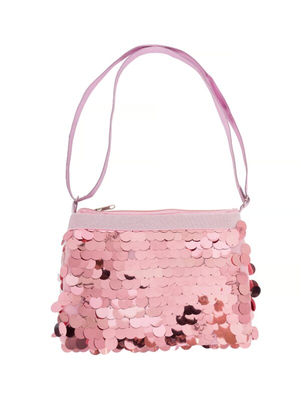 Kostümzubehör Tasche mit großen Pailletten pink