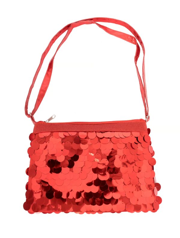 Kostümzubehör Tasche mit großen Pailletten rot