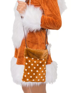 Kostümzubehör Tasche mit weißen Punkten weiß/braun