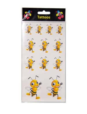 Kostümzubehör Tattoo Biene Farbe: schwarz/gelb