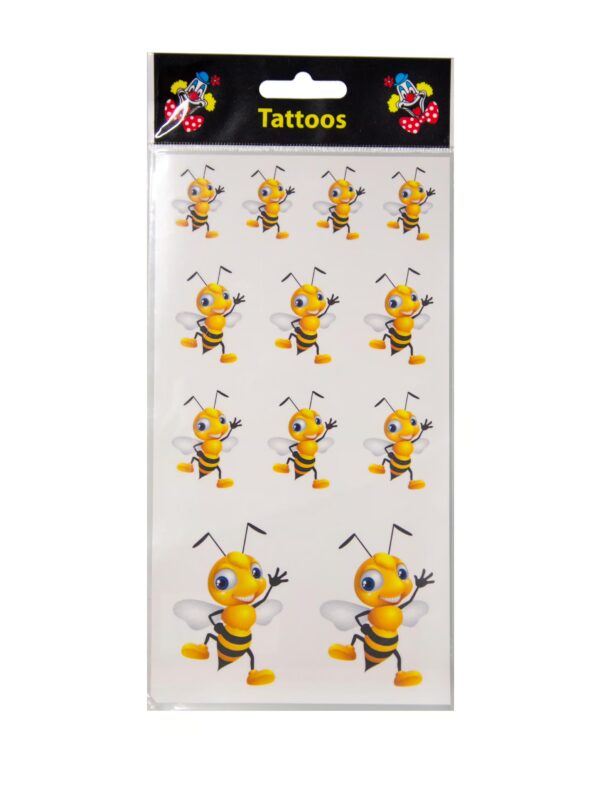 Kostümzubehör Tattoo Biene Farbe: schwarz/gelb
