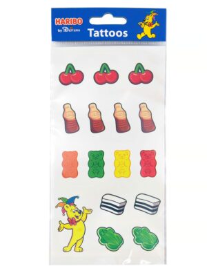Kostümzubehör Tattoo HARIBO bunt Farbe: bunt