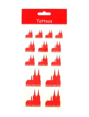 Kostümzubehör Tattoo Kölner Dom Farbe: rot