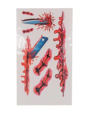 Kostümzubehör Tattoo Narben Mix Klingen rot