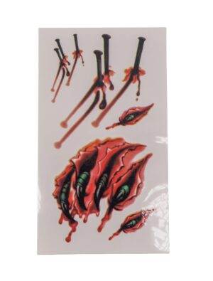 Kostümzubehör Tattoo Narben Mix Nägel rot