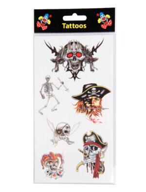 Kostümzubehör Tattoo Piraten Farbe: bunt