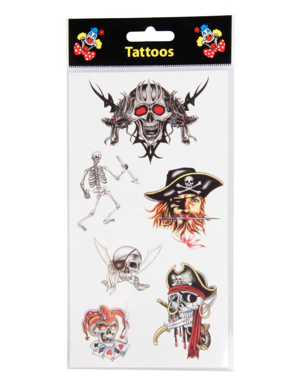 Kostümzubehör Tattoo Piraten Farbe: bunt