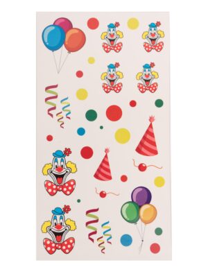 Kostümzubehör Tattoos Clown Farbe: mehrfarbig