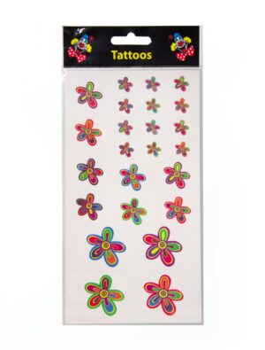 Kostümzubehör Tattoos Flower Power Farbe: mehrfarbig