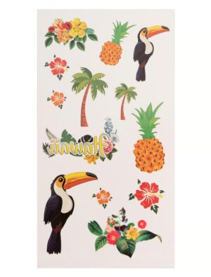 Kostümzubehör Tattoos Hawaii Farbe: mehrfarbig