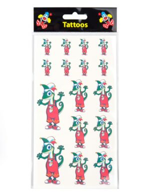 Kostümzubehör Tattoos Jecko Farbe: rot/grün