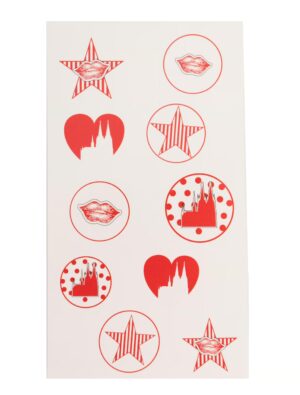 Kostümzubehör Tattoos Köln Farbe: rot/weiß