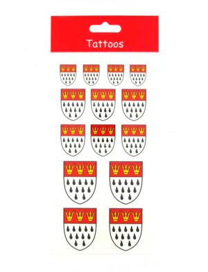 Kostümzubehör Tattoos Köln Wappen Farbe: rot/weiß