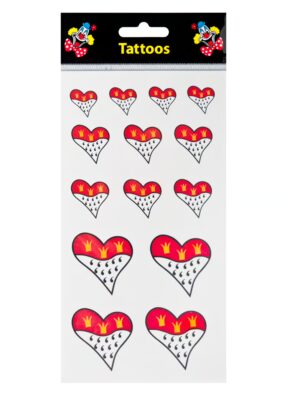 Kostümzubehör Tattoos Kölner Wappen Herz Farbe: rot/weiß