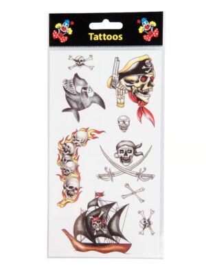 Kostümzubehör Tattoos Pirat Farbe: mehrfarbig