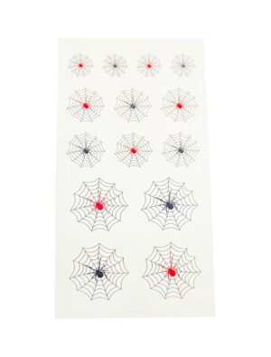 Kostümzubehör Tattoos Spinne Farbe: schwarz/rot