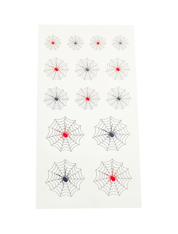 Kostümzubehör Tattoos Spinne Farbe: schwarz/rot