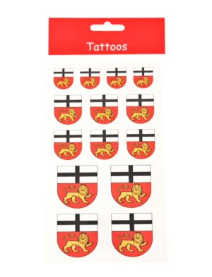 Kostümzubehör Tattoos Wappen Bonn Farbe: weiß/rot