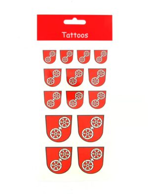 Kostümzubehör Tattoos Wappen Mainz Farbe: rot