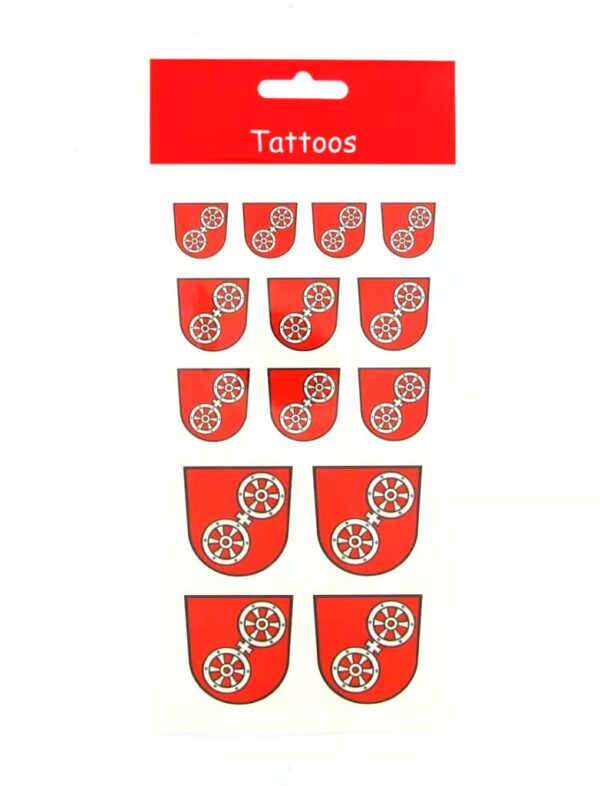 Kostümzubehör Tattoos Wappen Mainz Farbe: rot