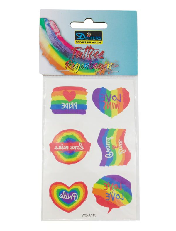 Kostümzubehör Tattoos rainbow