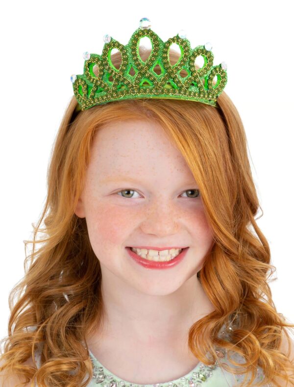 Kostümzubehör Tiara mit Steinen Kinder grün