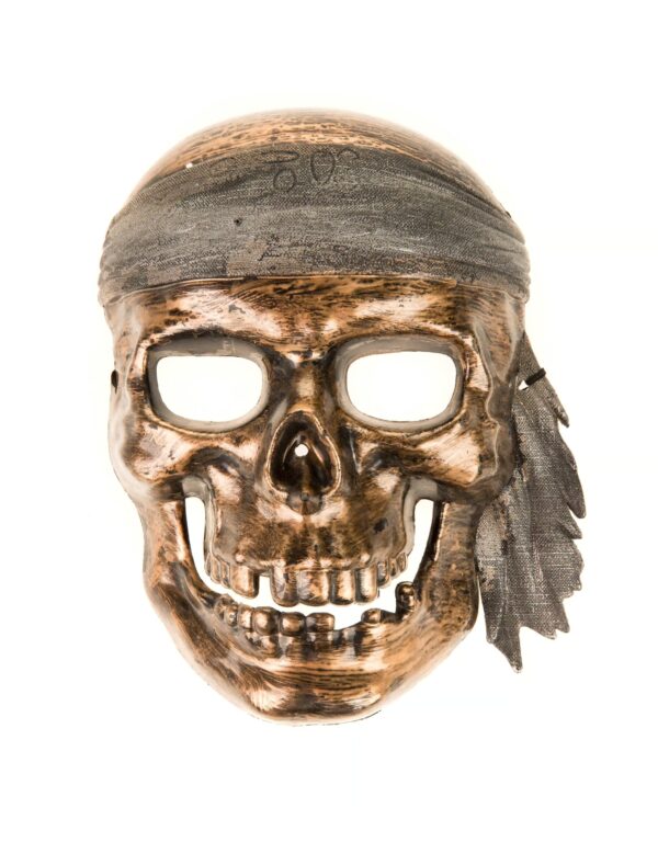 Kostümzubehör Totenkopf Maske mit Stirnband kupfer
