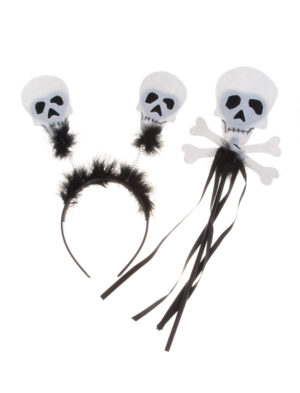 Kostümzubehör Totenkopf Set 2-tlg. Farbe: schwarz/weiß
