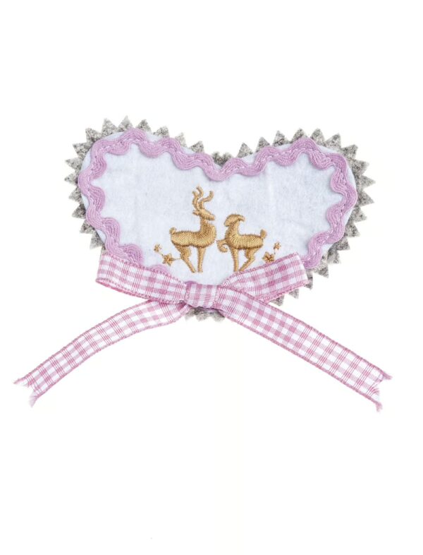 Kostümzubehör Trachtenbrosche Herz rosa