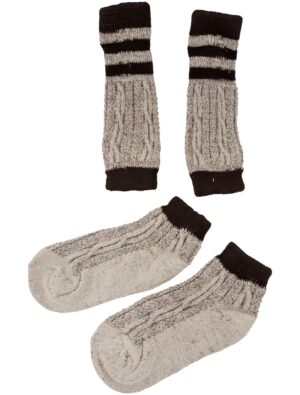 Kostümzubehör Trachtensocken lang beige/braun 43-46