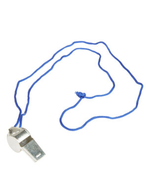 Kostümzubehör Trillerpfeife Metall am Halsband 4cm Farbe: blau