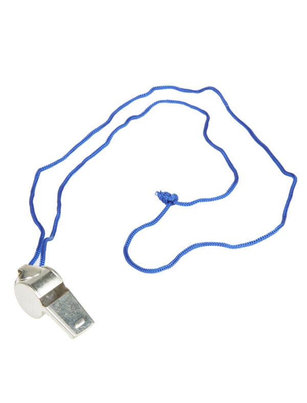 Kostümzubehör Trillerpfeife Metall am Halsband 4cm Farbe: blau