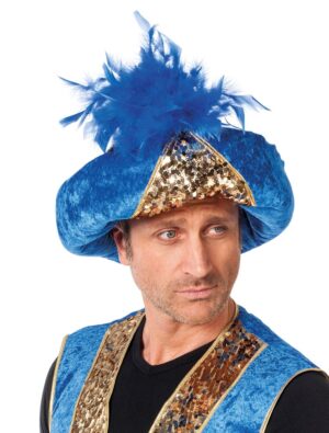 Kostümzubehör Turban blau/gold