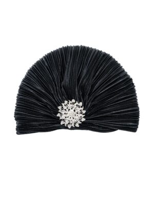 Kostümzubehör Turban schwarz mit Steinen
