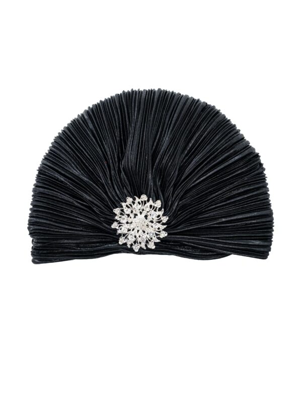 Kostümzubehör Turban schwarz mit Steinen
