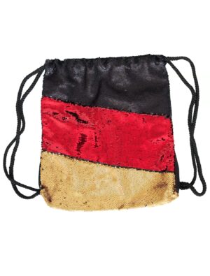 Kostümzubehör Turnbeutel Pailletten Deutschland Farbe: schwarz/rot/goldblau