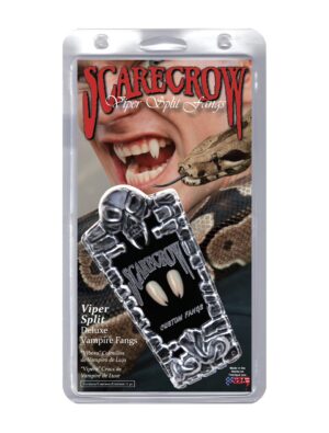 Kostümzubehör Vampirzähne Viper Split deluxe Farbe: weiß