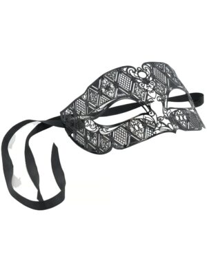 Kostümzubehör Venezianische Maske aus Metall schwarz