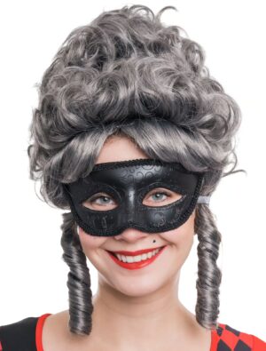 Kostümzubehör Venezianische Maske in metallic schwarz