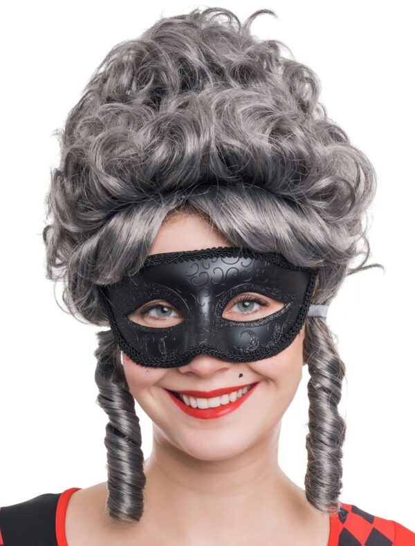 Kostümzubehör Venezianische Maske in metallic schwarz