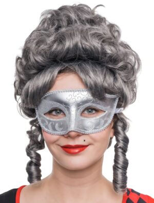 Kostümzubehör Venezianische Maske in metallic silber