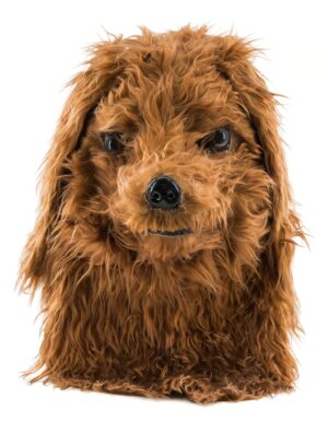 Kostümzubehör Vollmaske Hund mit beweglichem Mund braun