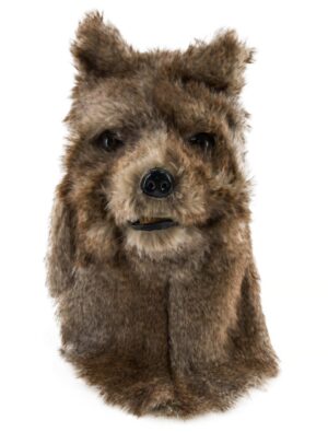 Kostümzubehör Vollmaske Wolf mit beweglichem Mund beige/braun