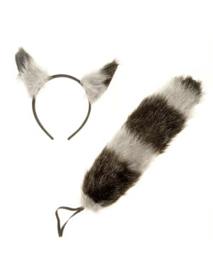 Kostümzubehör Waschbär Set 2-tlg. Farbe: schwarz