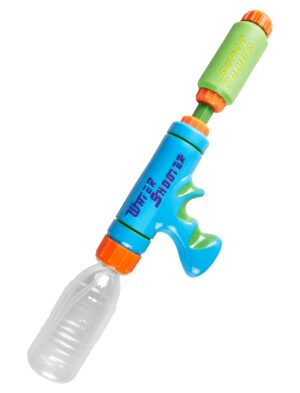 Kostümzubehör Wasserpistole mit Flaschentank Farbe: blau/grün