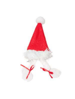 Kostümzubehör Weihnachts Mini Mütze mit Zöpfchen Farbe: rot