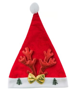Kostümzubehör Weihnachtsmütze Rentiergeweih rot/weiß